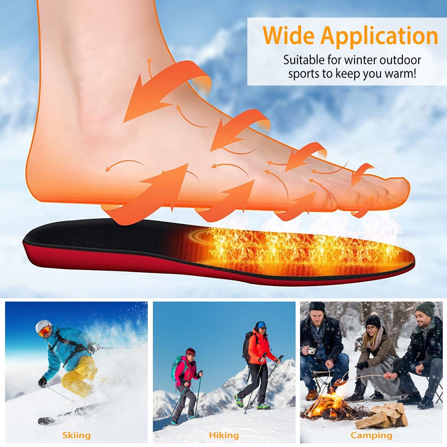 Heated Insoles Electric Heated Foot Warmer Free Shipping Visit