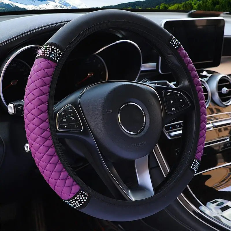 Bling Soft Leather Car Steering Wheel Cover Non-Slip Heat And Cold Protector Cheap Sale 100% Original