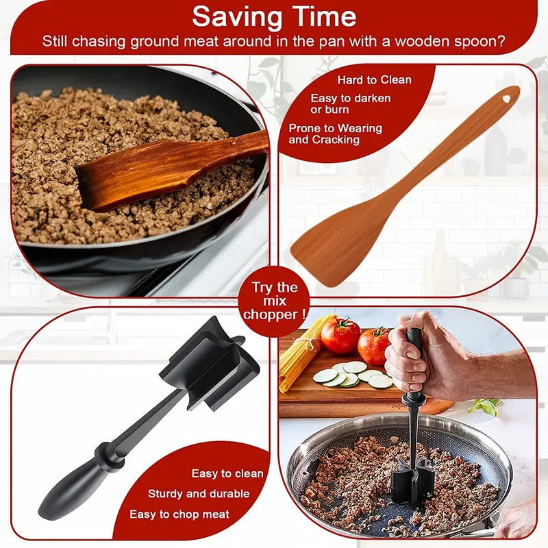 Kitchen Meat Chopper Ground Beef Masher Utensil Heat Resistant Non-Stick Discount Big Discount