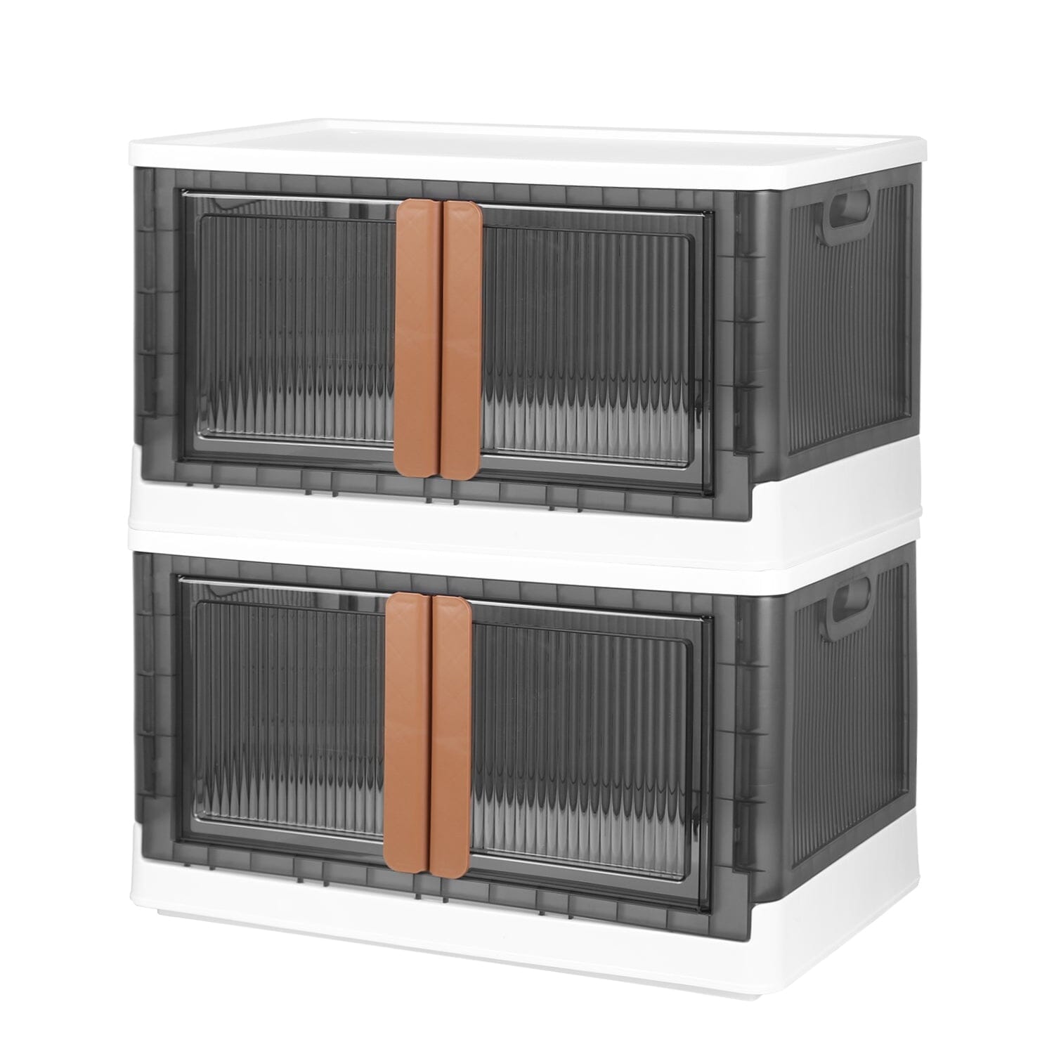 2-Piece: Foldable Stackable Storage Bins with Lid Websites For Sale