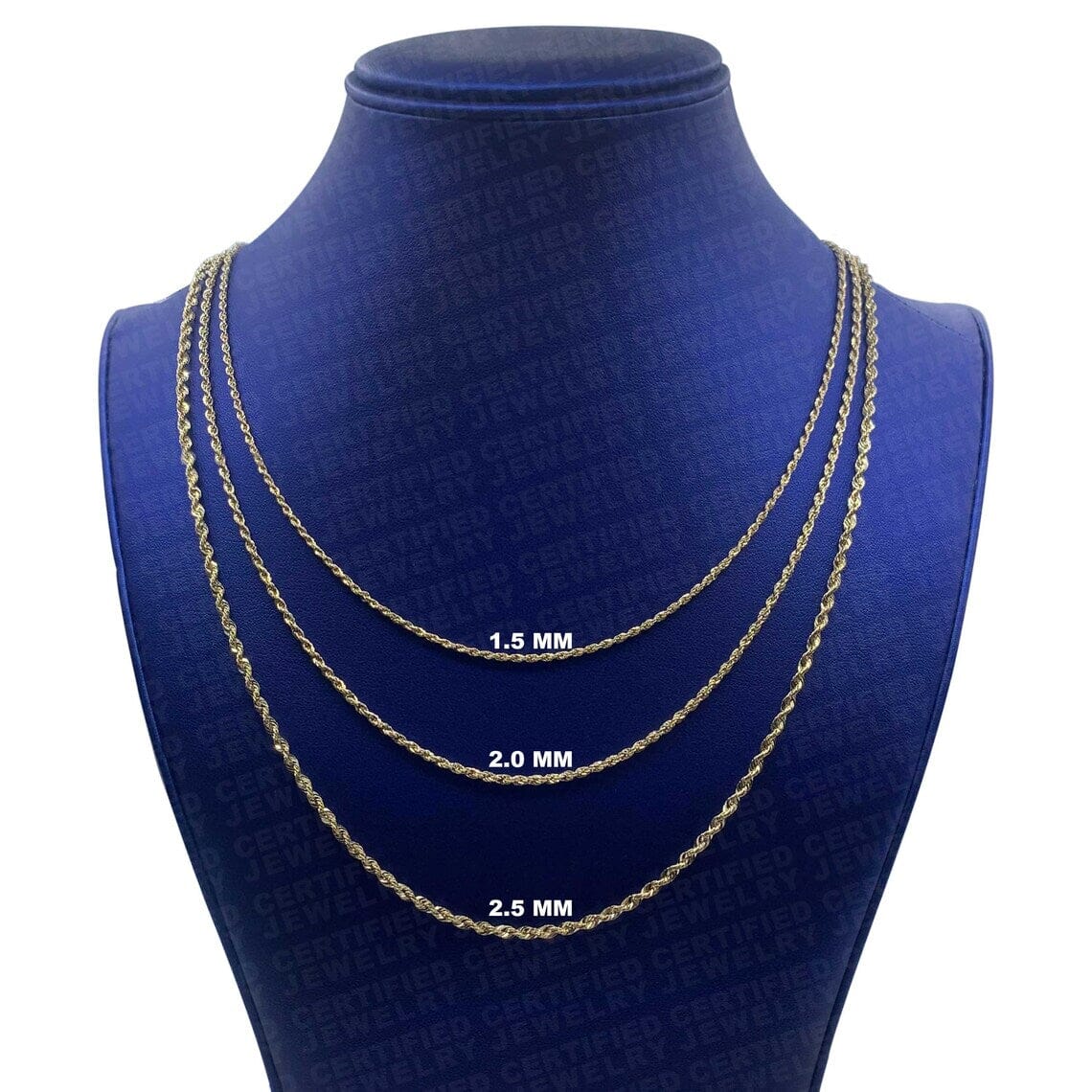 14K Yellow Gold Rope Diamond Cut Chain Necklace Discount How Much