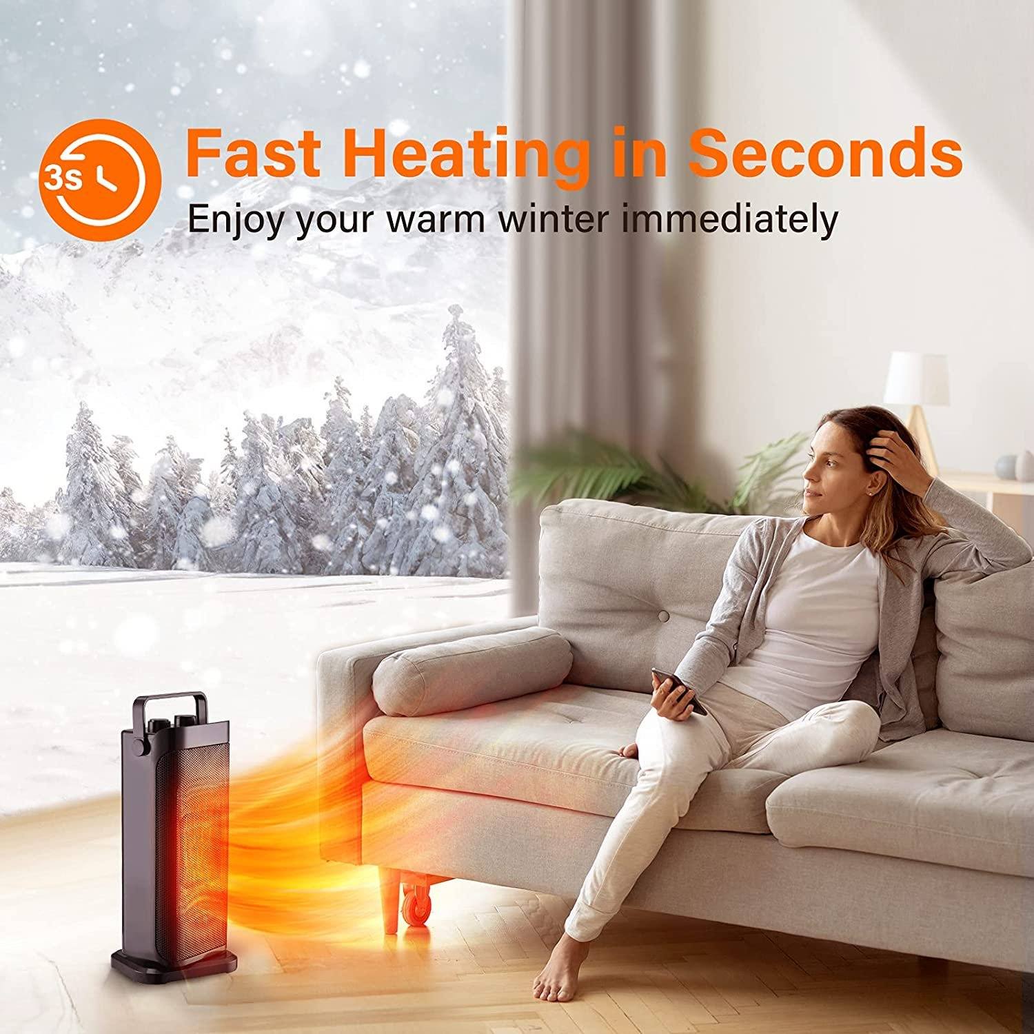 Trustech Ceramic Space Heater with Tip-Over Overheat Protection Free Shipping Get Authentic