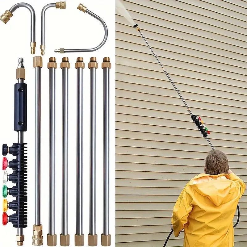 High Pressure Washer Extension Wand, 1/4 Quick Connect Power Washer Lance With 6 Nozzle Tips Original For Sale