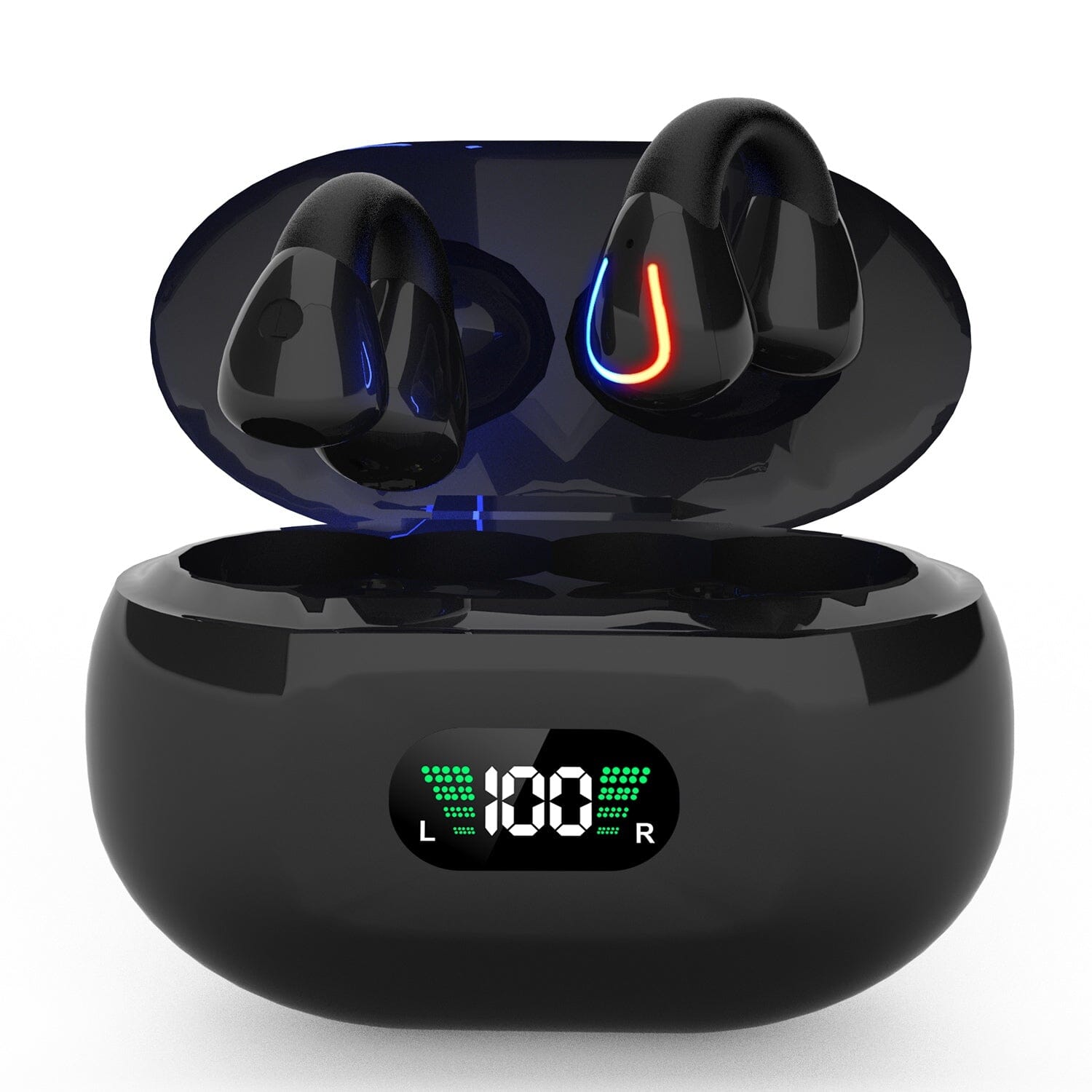 Wireless v5.3 Earbuds Clip-on Open TWS Earphones with Built-in Mic LED Charging Display Case Official Site Sale Online