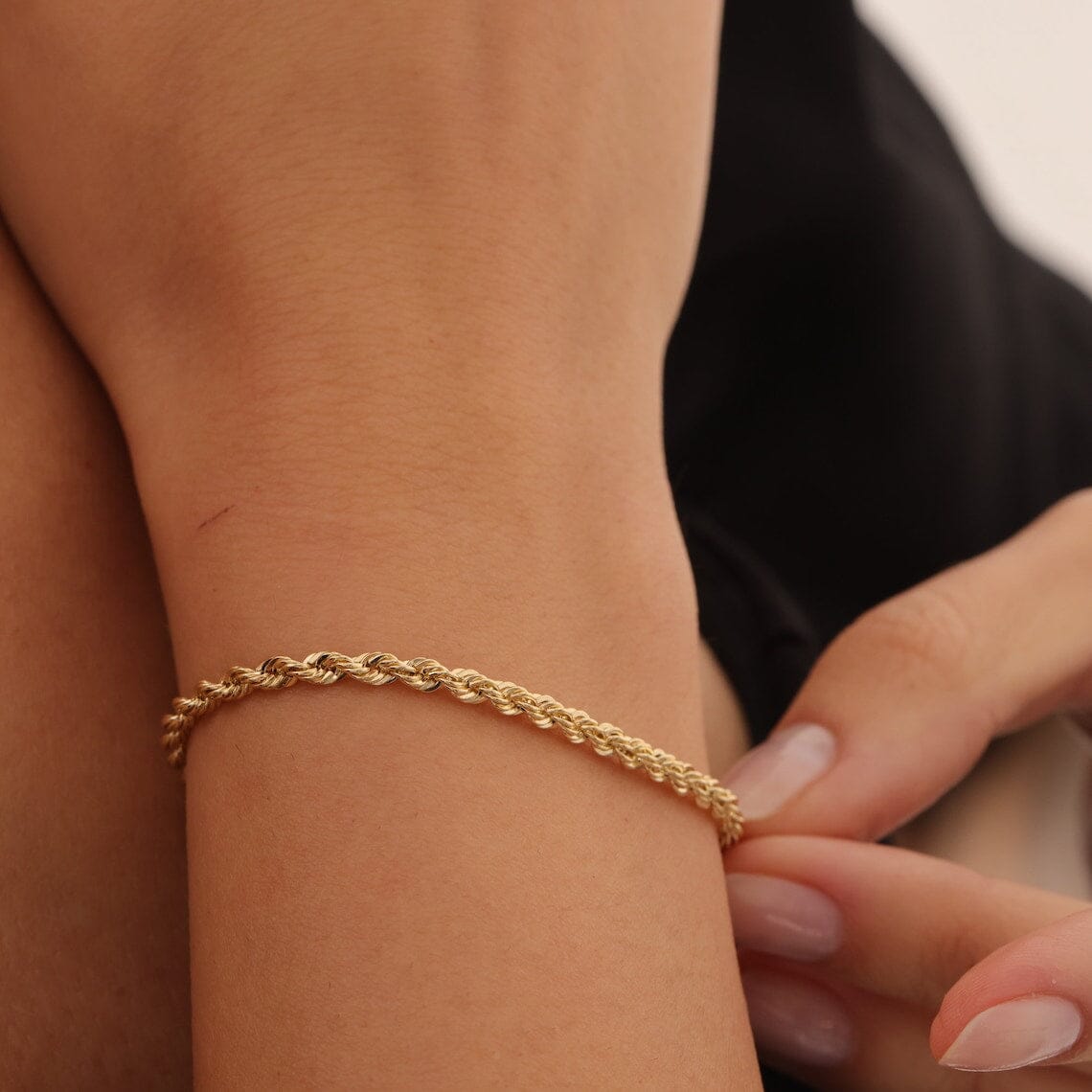 10k Yellow Gold Womens 3mm Diamond Cut Rope Chain Bracelet Anklet Lobster Clasp Original Cheap Online