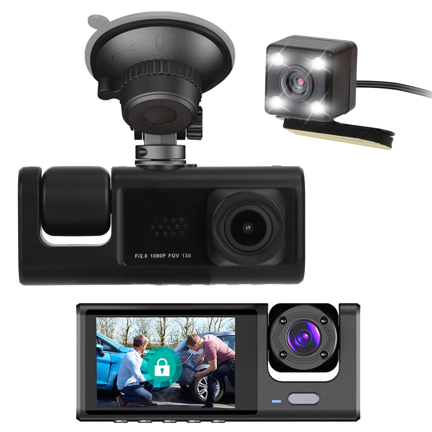 3 Channel Car DVR Dash Cam Video Recorder Tumblr Cheap Online