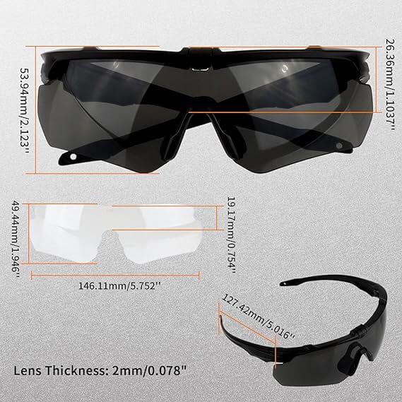 ToopMount Tactical Eyewear Anti Fog, ANSI Z87.1 Shooting Glasses with 3 Interchangeable Lens (Refurbished) Buy Cheap Wholesale Pice