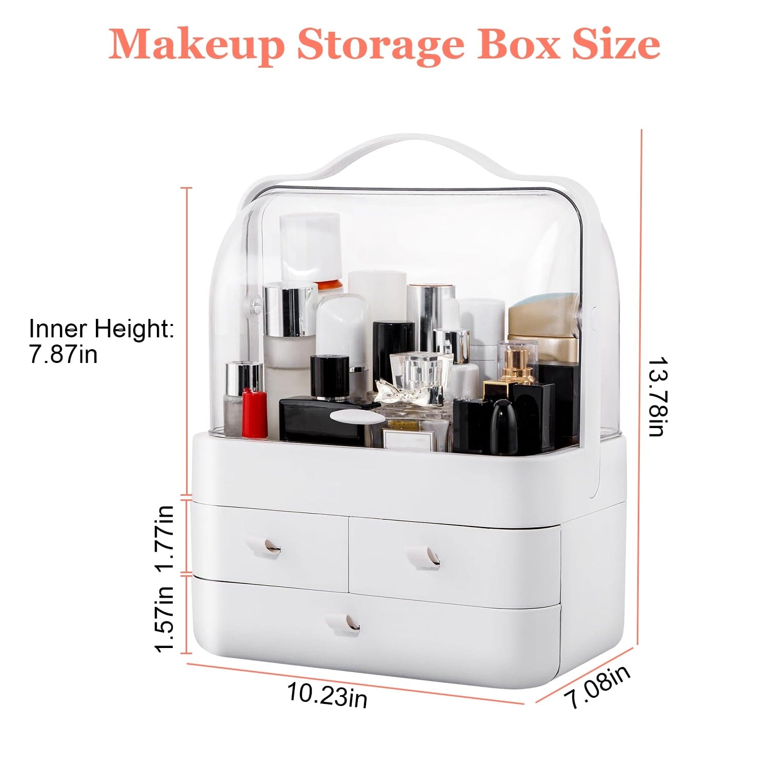 3-Tier Makeup Organizers Cosmetic Storage Box with Dustproof Waterproof Lid Quality Free Shipping Low Pice