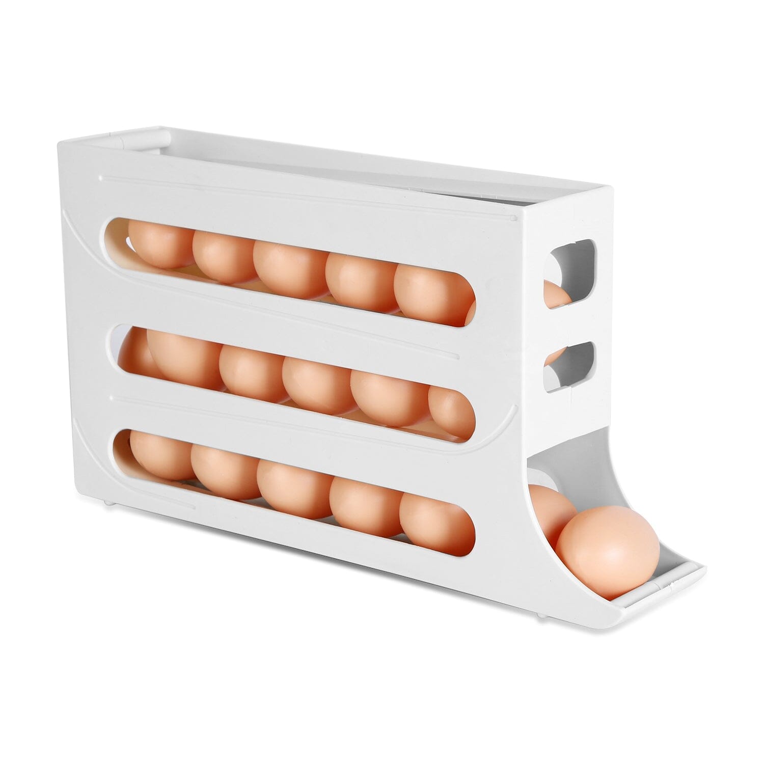 3-Pieces: 4-Tiers Egg Holder Auto Rolling Fridge Egg Organizer Purchase Sale Online