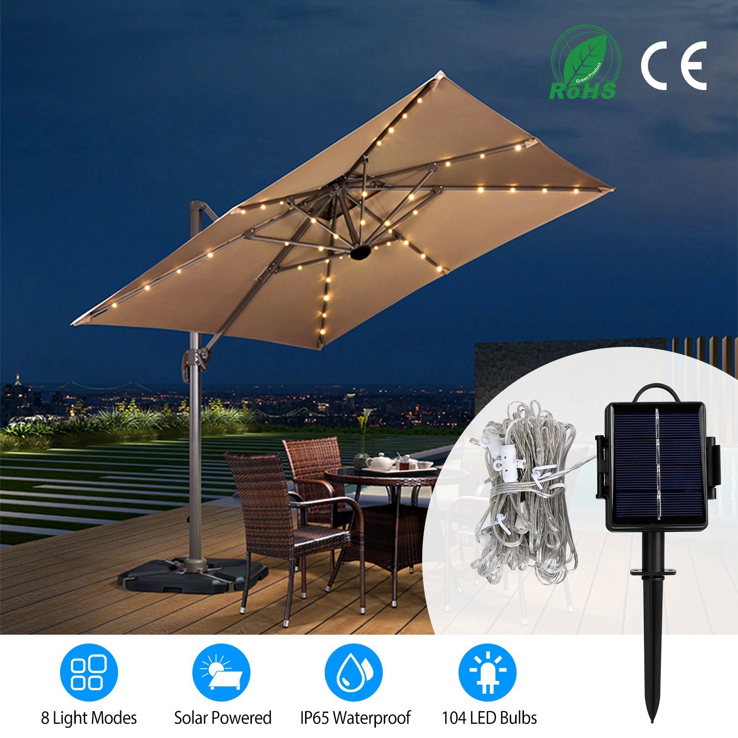 Solar Umbrella Outdoor String Light Clearance Store Sale Online