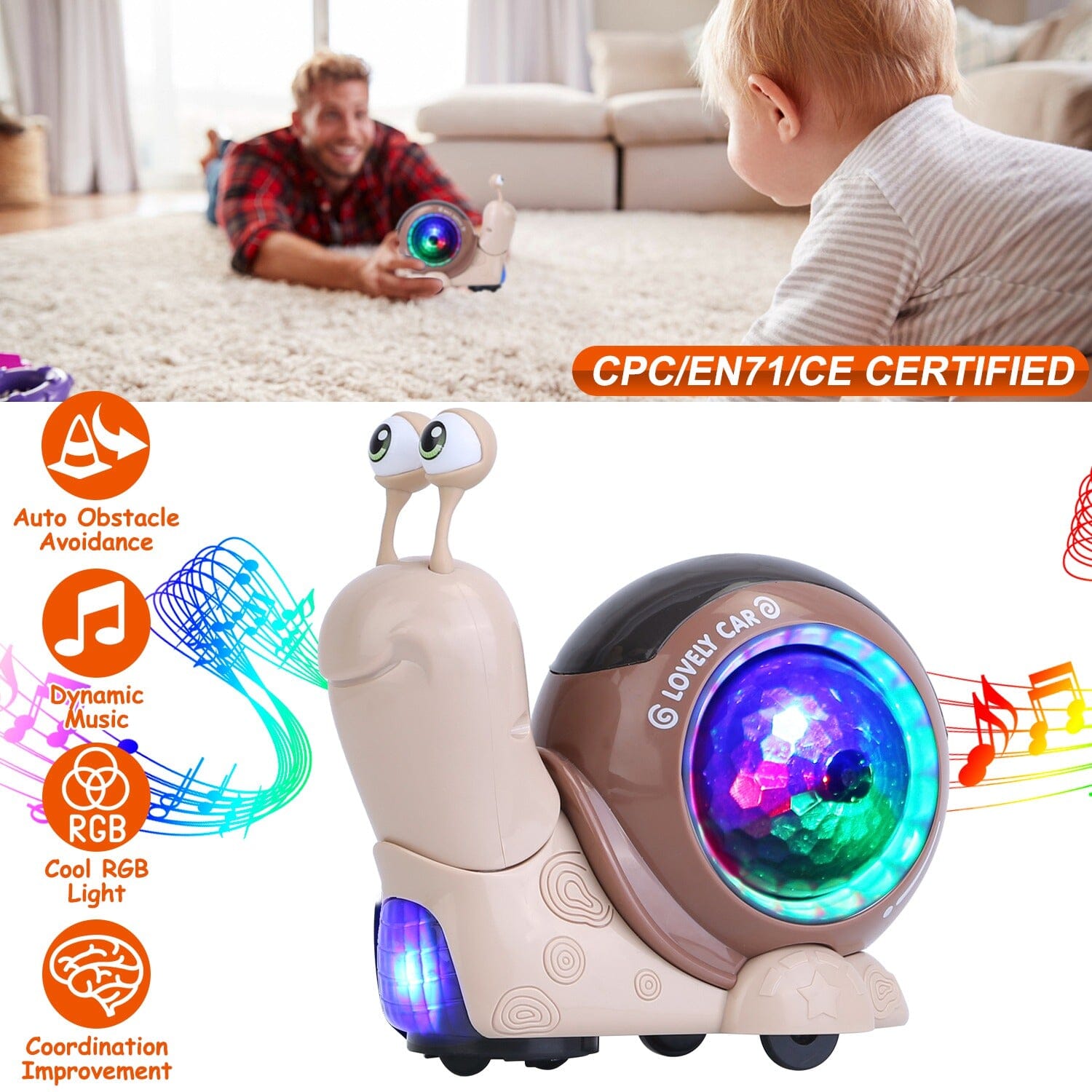 Infant Interaction Toy Automatic Obstacle Avoidance with Music Collections Cheap Pice