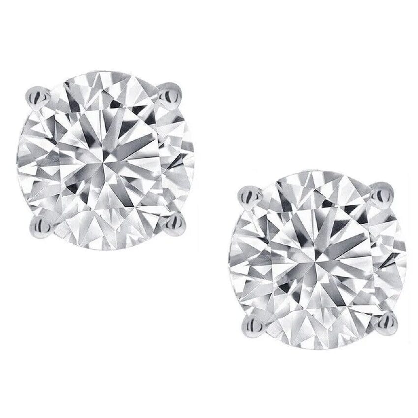 1/2 Ct TW Real Natural Round-Cut Diamond Solitaire 14K Gold Stud Earrings Cheap With Credit Card