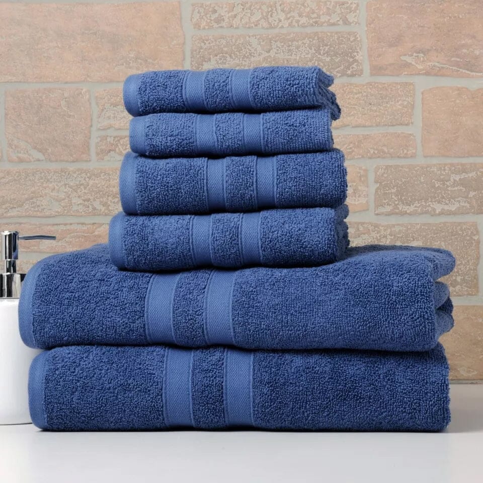 6-Piece Bibb Home Absorbent 100% Egyptian Cotton Towel Set Free Shipping Factory Outlet