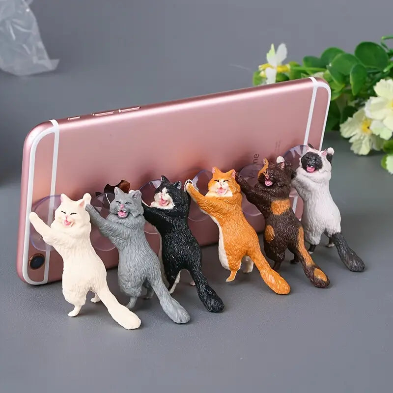 6-Pack: Portable Universal Cute Cat Cell Phone Holder Fashionable Sale Online