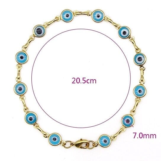 18k Gold Filled High Polish Finsh Evil Eye Bracelet Discount Classic