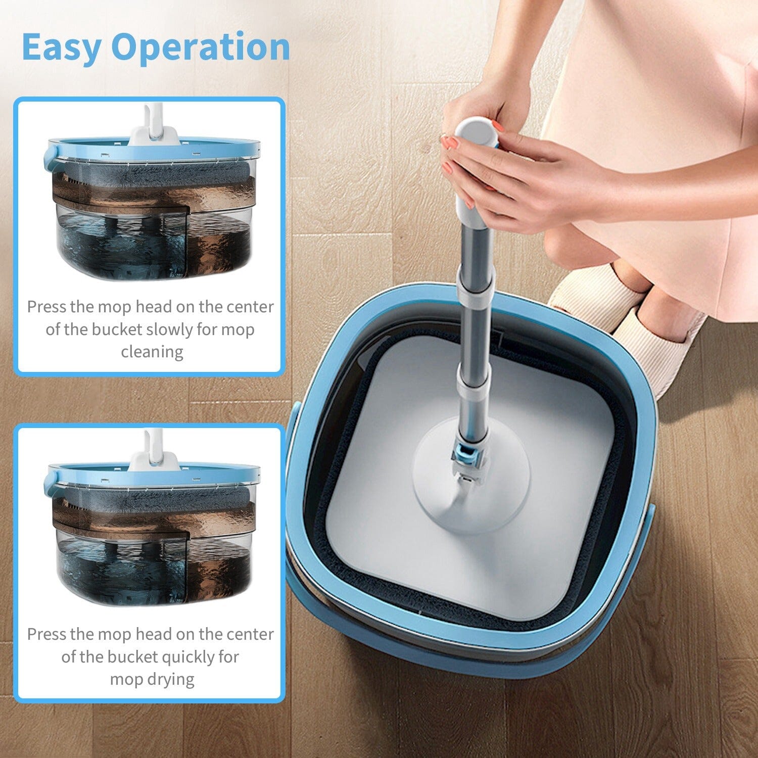 Spin Mop and Bucket with Wringer Set Clearance Wide Range Of