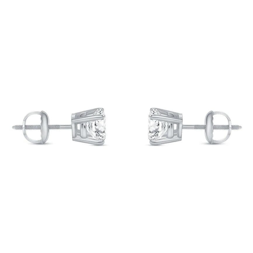 2 Ct Round Lab Created Grown Diamond Earrings 950 Platinum E/VVS Basket Screw Best Place To Buy