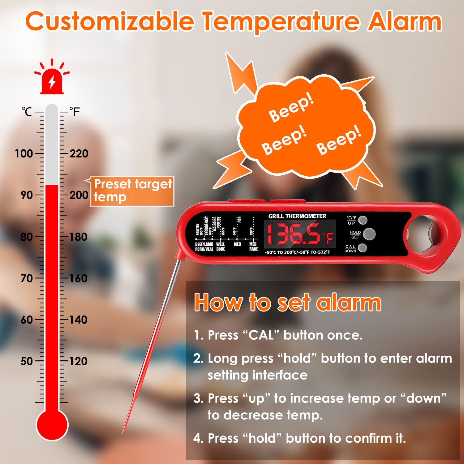 Digital Thermometer BBQ Meat Food Cooking Temperature Tester 100% Authentic Cheap Online