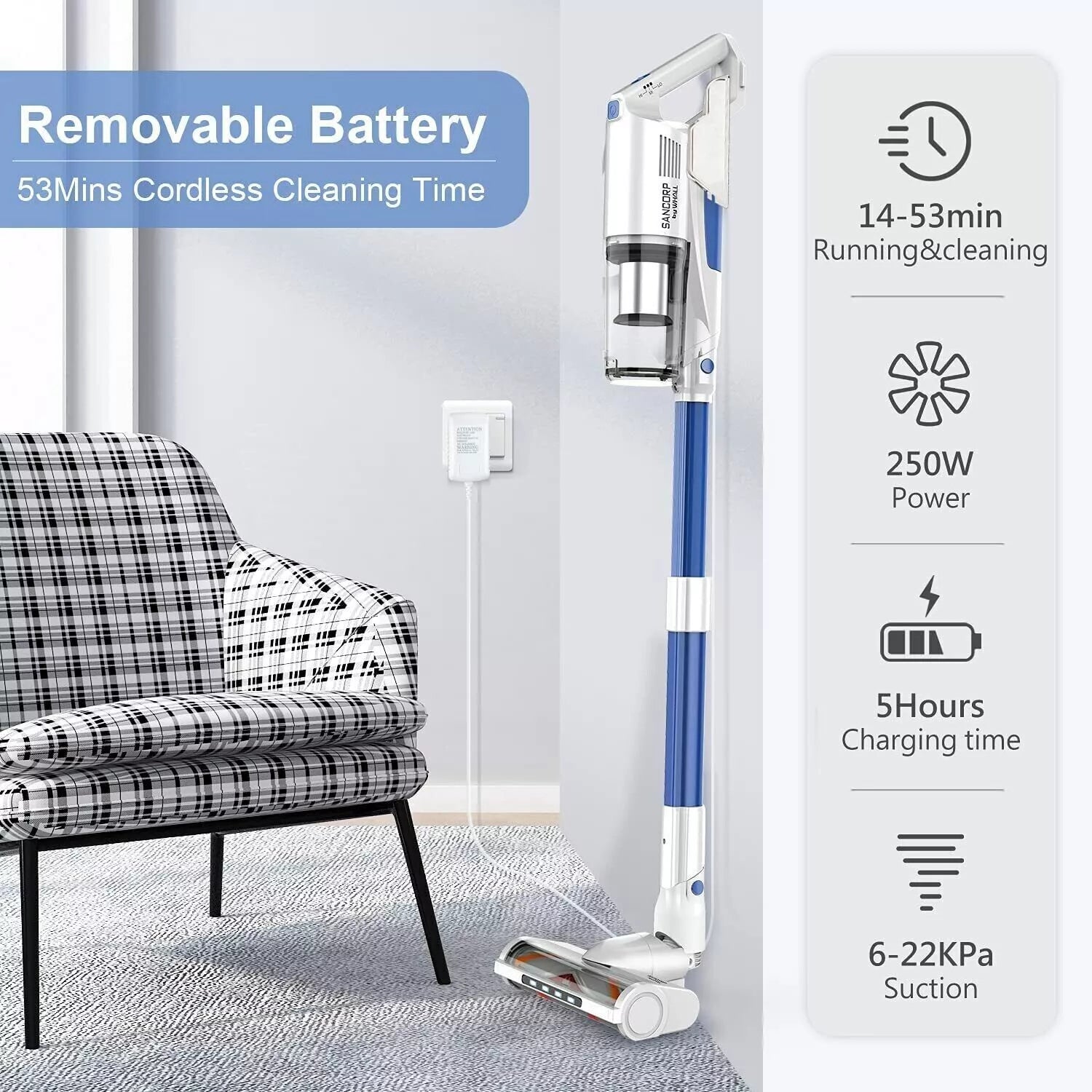 WHALL EV-691 Cordless Vacuum Cleaner 4-in-1 Foldable Cordless Stick (Refurbished) Cheap Footlocker