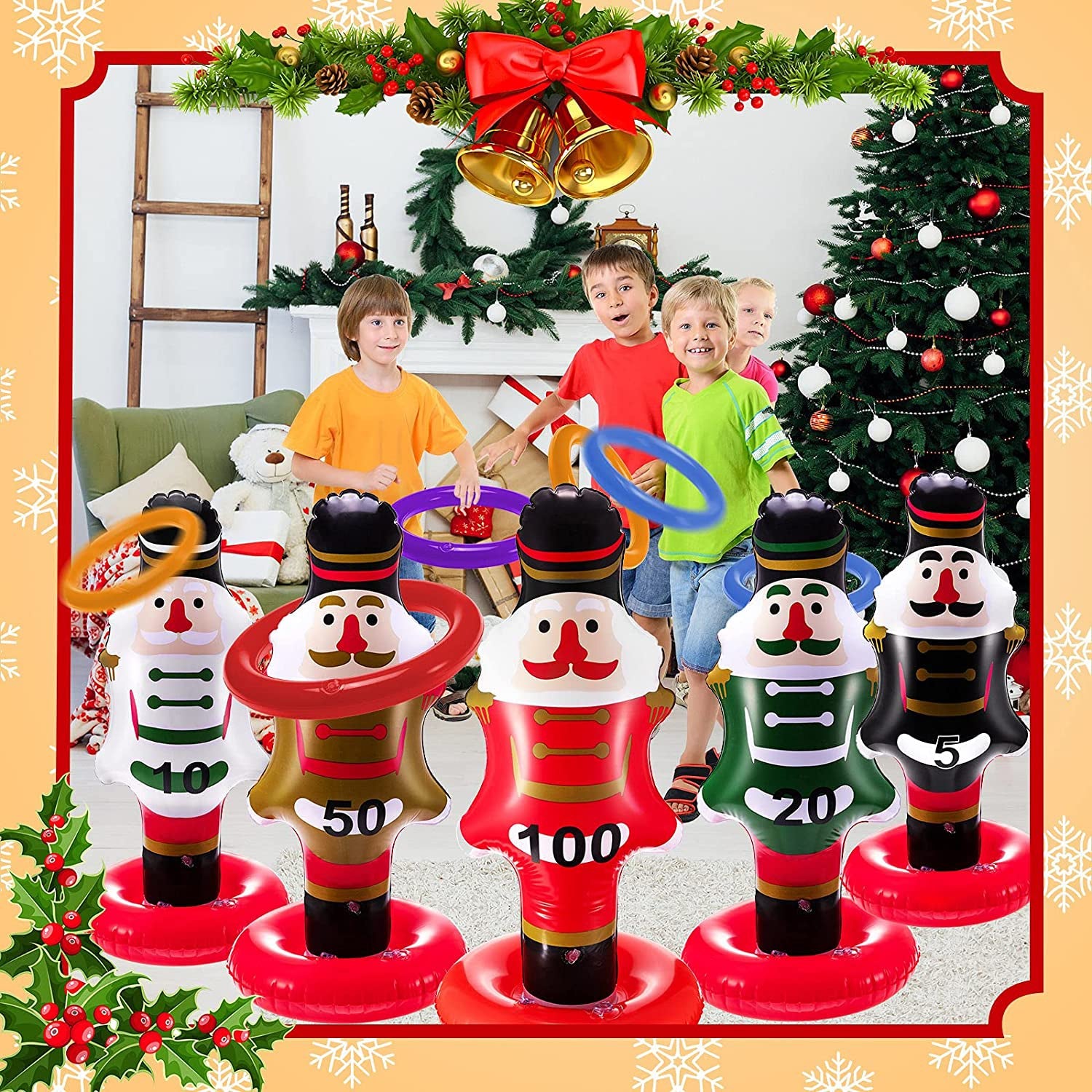 5-Pack: Christmas Nutcrackers Ring Toss Christmas Party Games Toys Discount Ebay