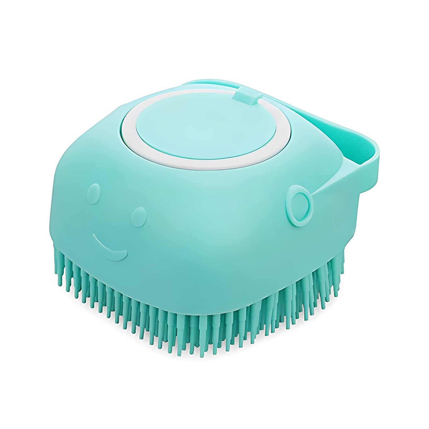 Soft Dog Cat Pet Bath Scrubber Massager Brush With Shampoo Dispenser Outlet For Nice