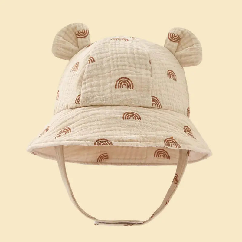 Baby Summer Beach Adjustable Bucket Cute Cotton Hat with Ears View Cheap Pice