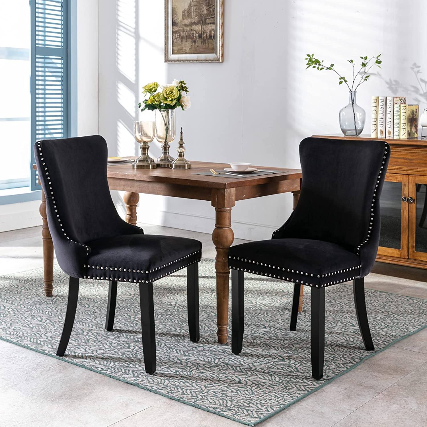 Set of 2: Upholstered Dining Chairs Cheap Sale View