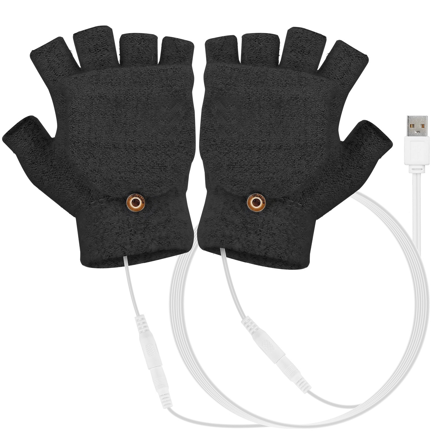 USB Wool Heated Half Fingerless Gloves Wiki Sale Online