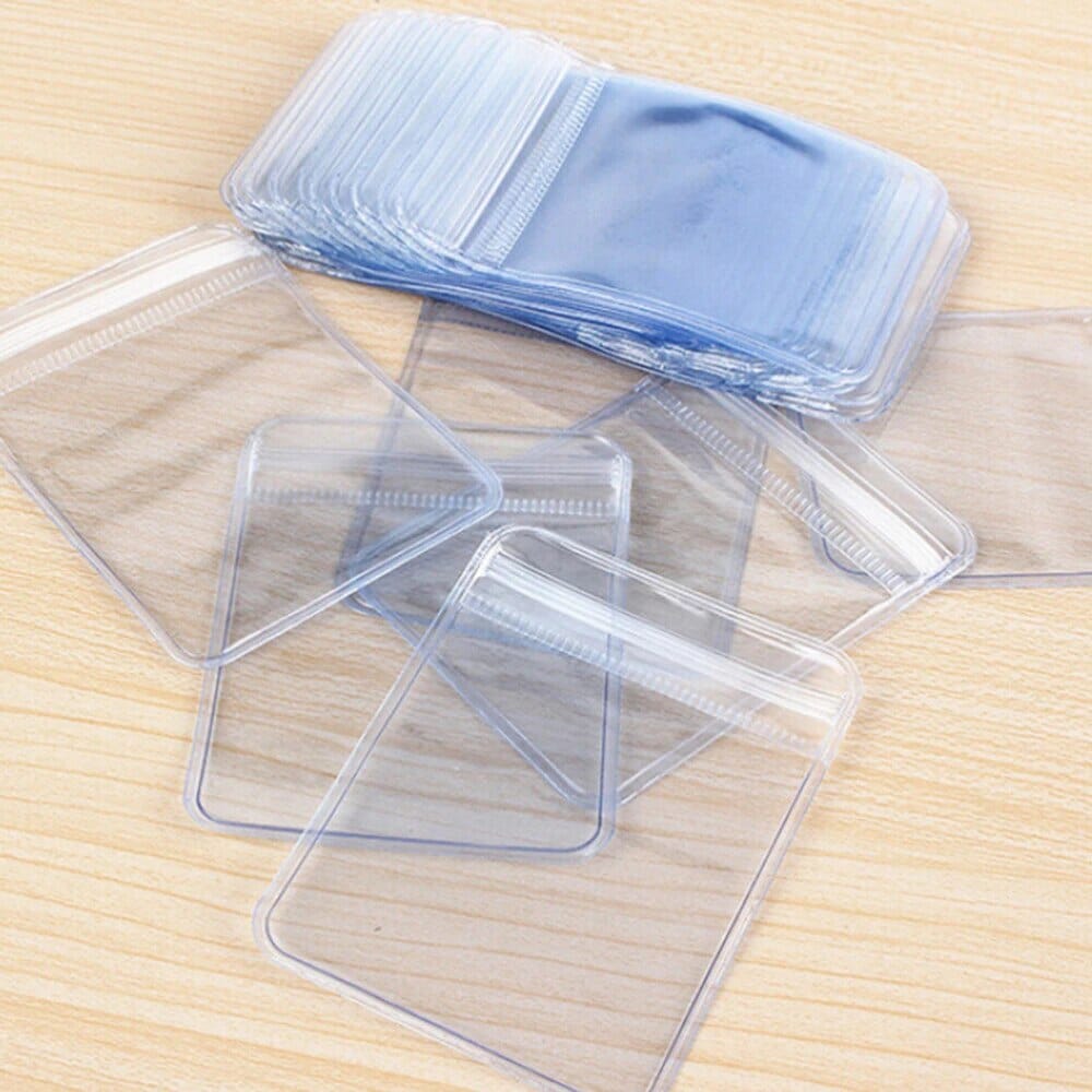 100-Pieces: Transparent PVC Plastic Storage Sealed Jewelry Bag Cheap Sale Low Pice