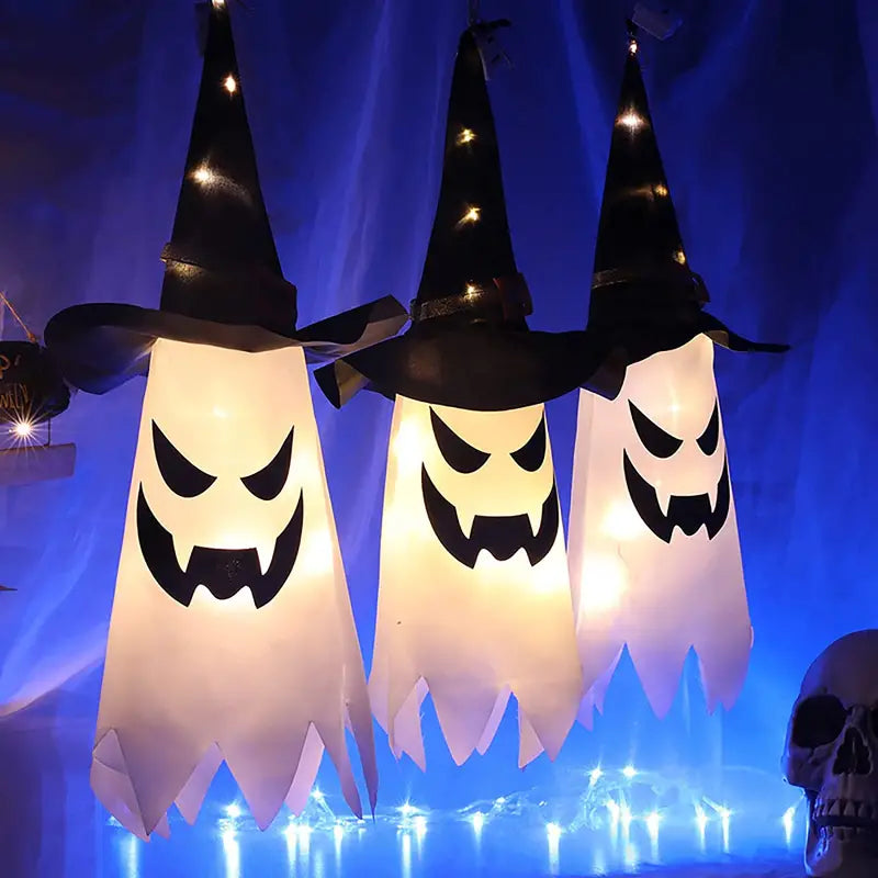 2-Piece Set: Glowing Ghost Witch Hat Halloween Decorations Pictures For Sale
