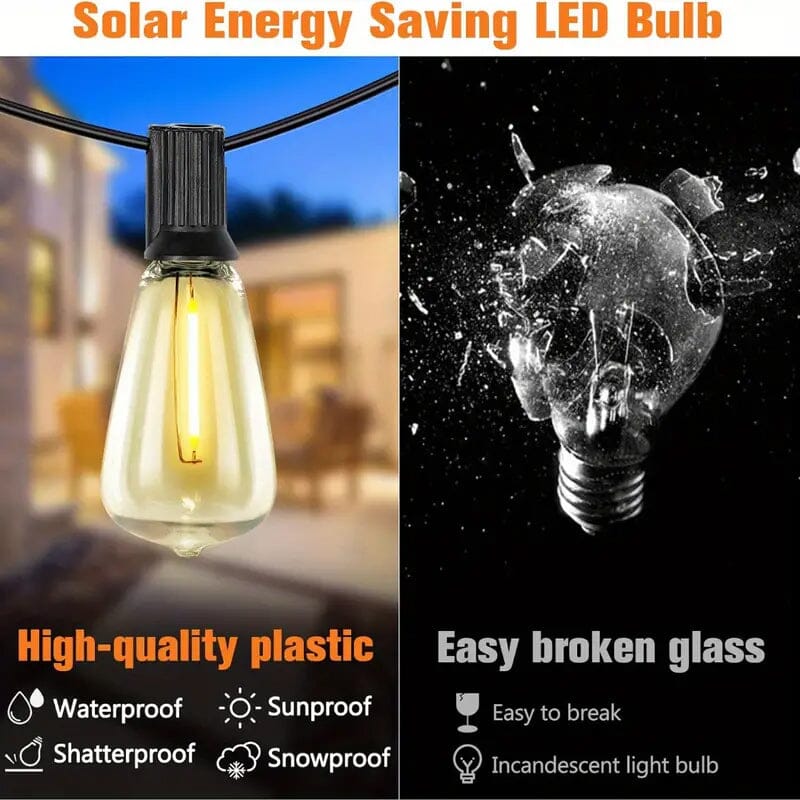 50 Ft. Solar String Outdoor Lights with Remote ST38 Vintage Edison Bulbs Cheap Sale 2025