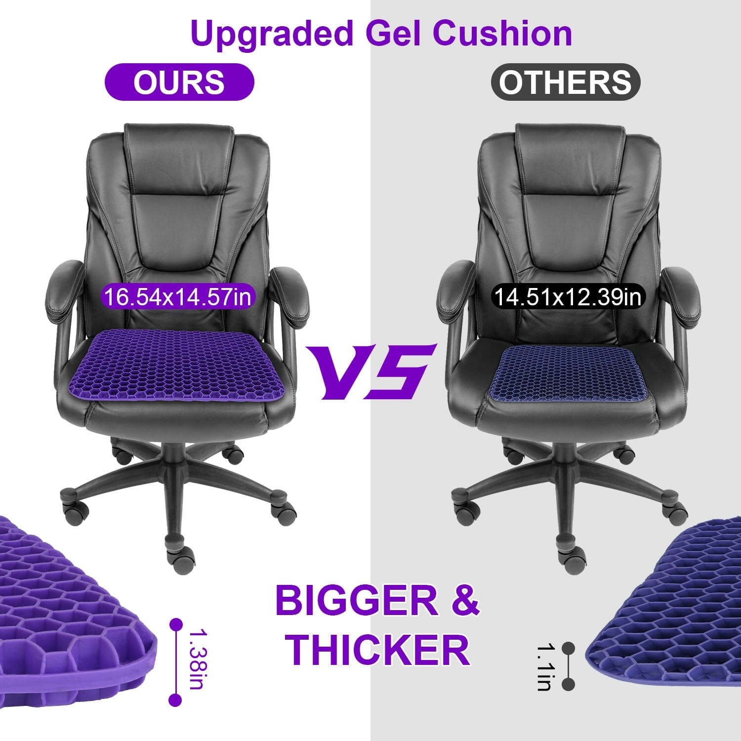 Gel Seat Cushion Non-Slip Breathable Honeycomb Sitting Cushion Pressure Pad Clearance Original