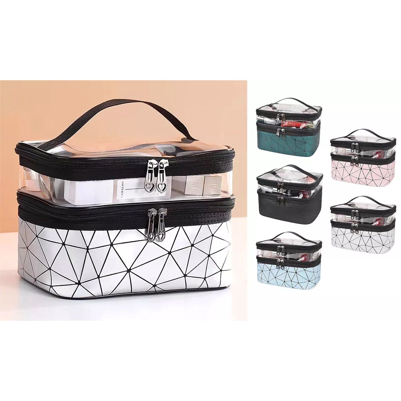 Makeup Bags Double layer Travel Cosmetic Cases Cheap Sale Excellent