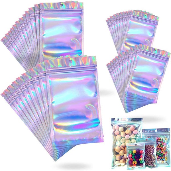 100-Pack: Resealable Holographic Foil Bags For Sale Finishline