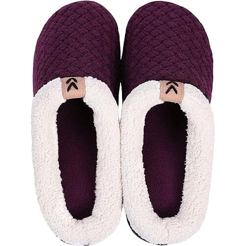 Roxoni Women's Slippers Cozy Fleece Warm Clog Knit Winter Ladies House Shoe Non-Slip Free Shipping New Styles