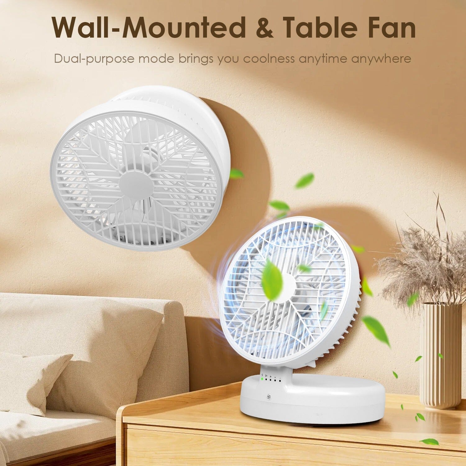 Foldable Desk Fan with 4 Wind Speeds Type-C Rechargeable Wall-Mounted Cheap Sale Choice