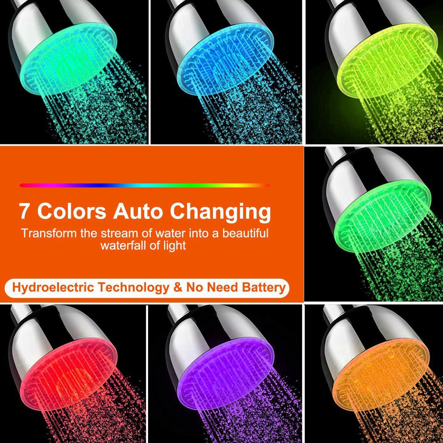 7 Color Changing LED Shower Head Discount Countdown Package