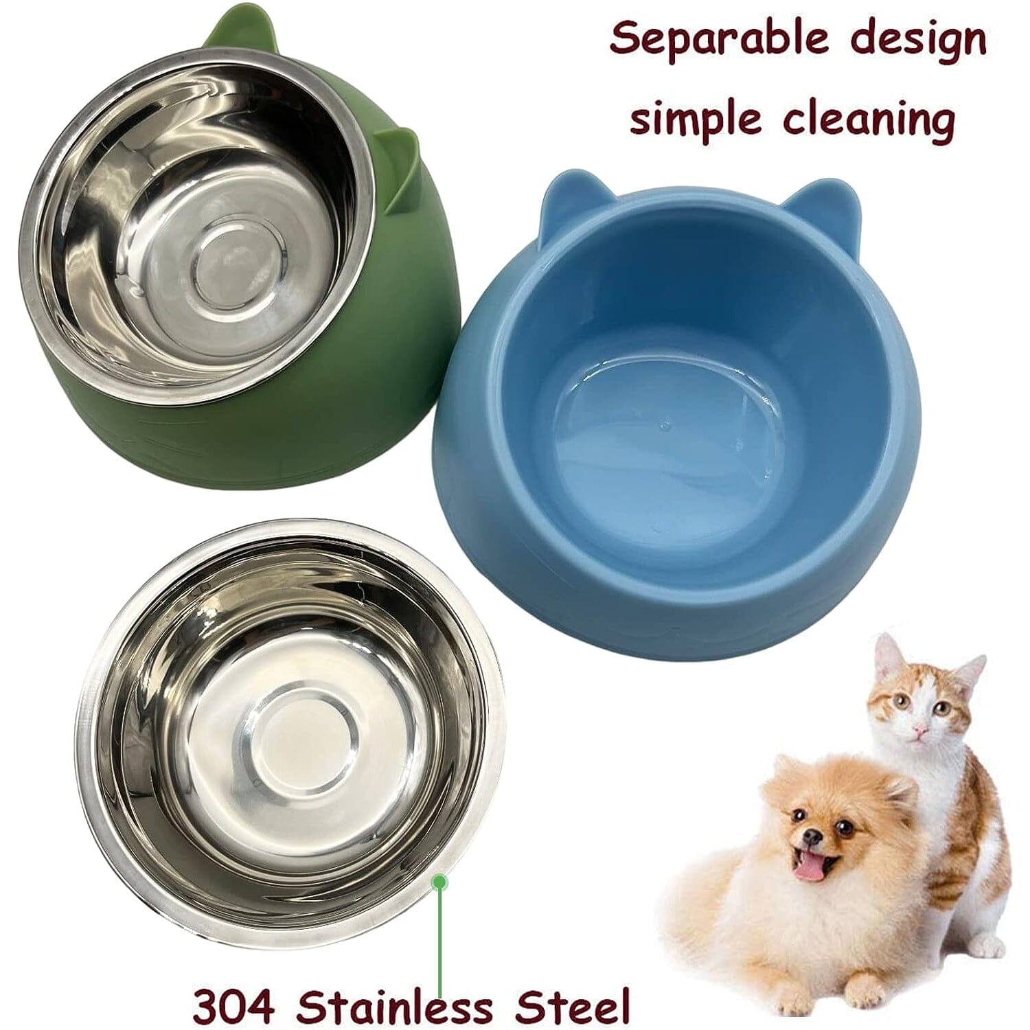 Premium Stainless Steel Cat & Dog Bowls - Non Slip Base for Food & Water Tumblr Cheap Pice