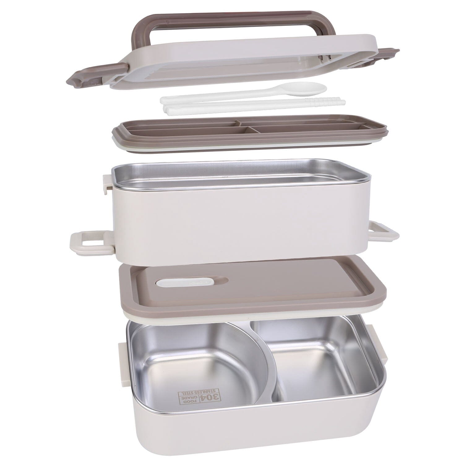 Bento Lunch Box 3 Stackable Food Container with Chopsticks and Spoon Discount 2025 New