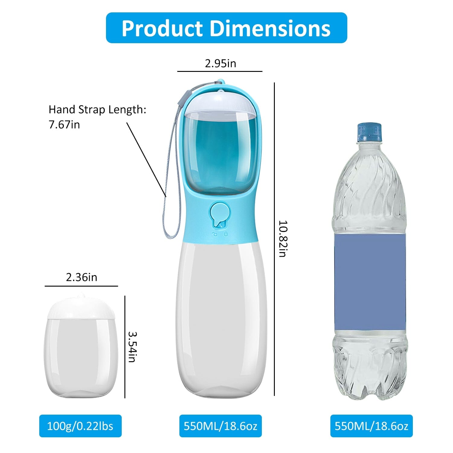 18.6 oz Portable Dog Water Dispenser with Detachable Food Container Free Shipping Manchester