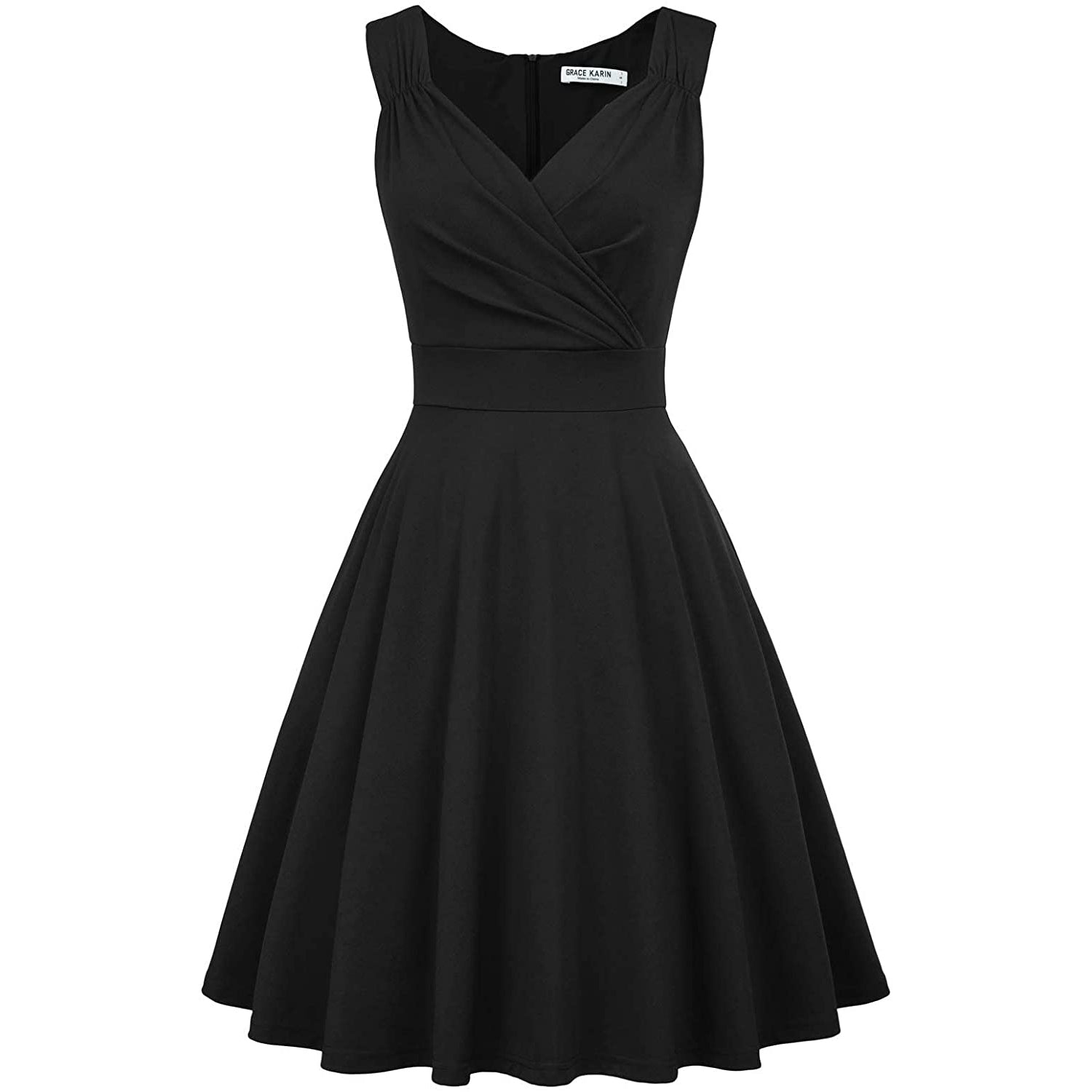 Women's Sleeveless Wrap V-Neck A-line Bridesmaid Cocktail Party Dress Low Pice Fee Shipping Sale Online