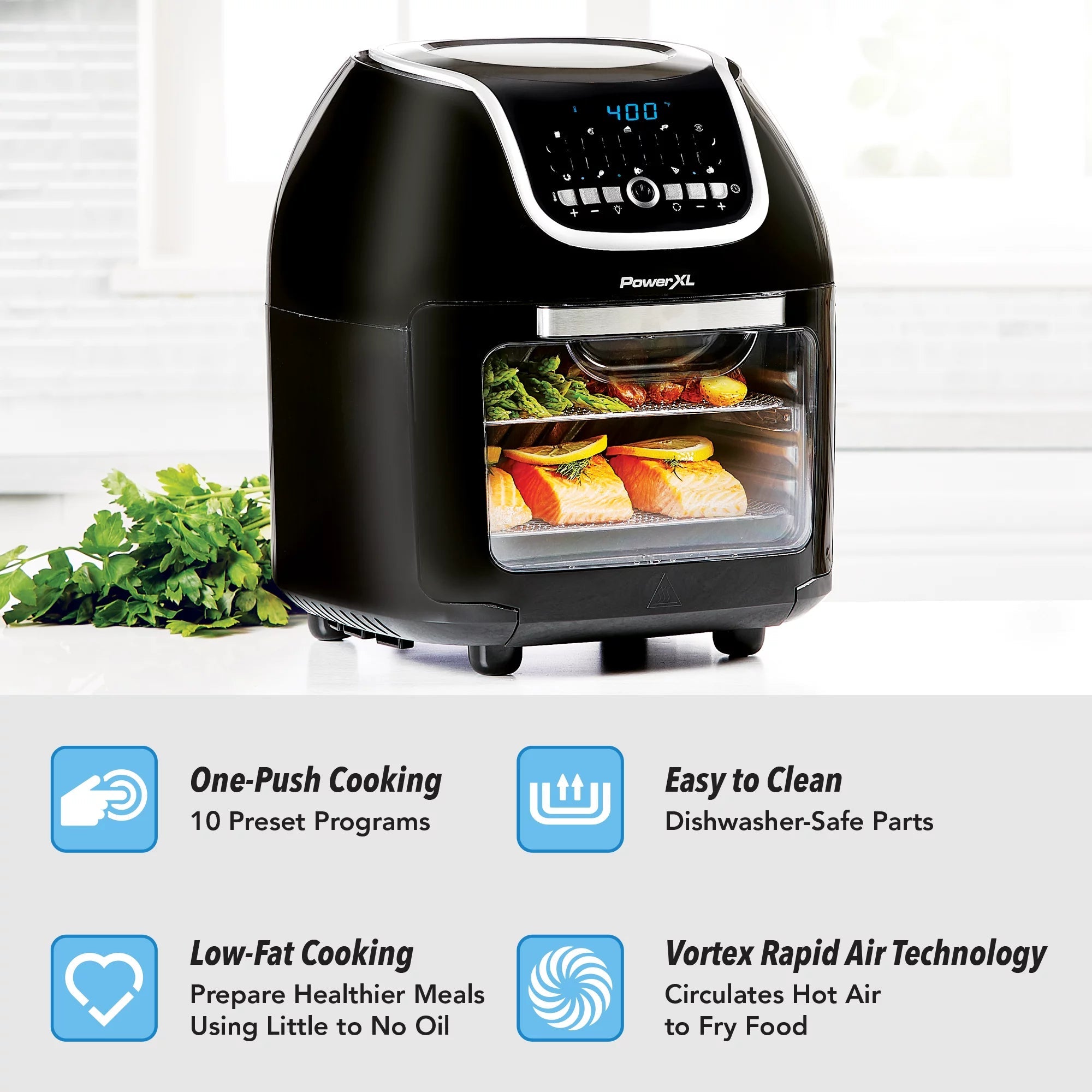 PowerXL Vortex Air Fryer Pro Plus 10 Quart Capacity, Black, 1700 Watts (Black) Low Shipping Fee Online