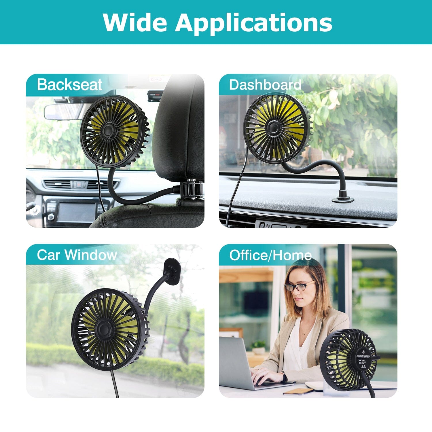 360  Rotatable Car Cooling Fan with 3 Speeds Outlet Store For Sale