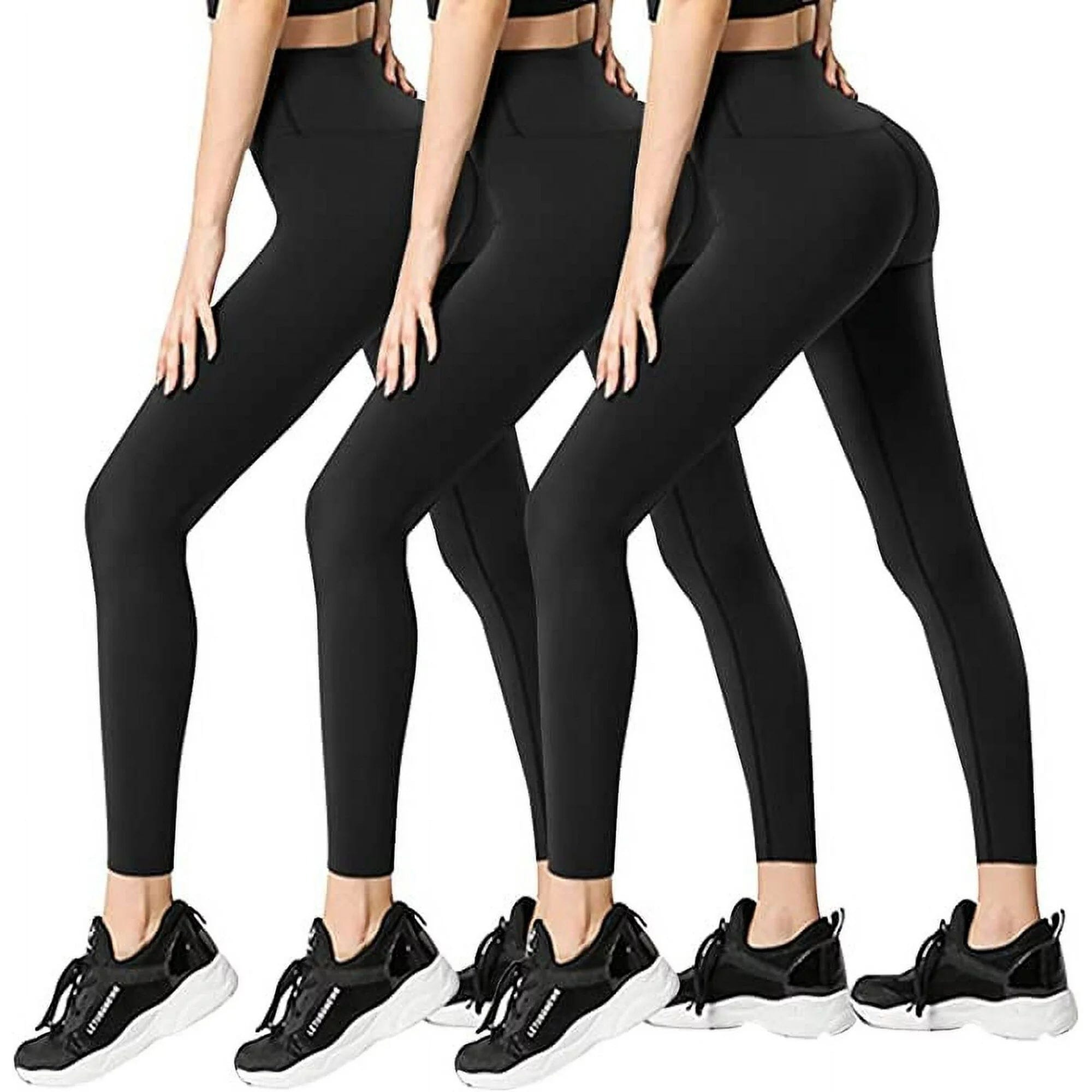 3-Pack: FULLSOFT Non See Through-Workout High Waisted Tummy Control L/XL Leggings for Women Outlet Buy