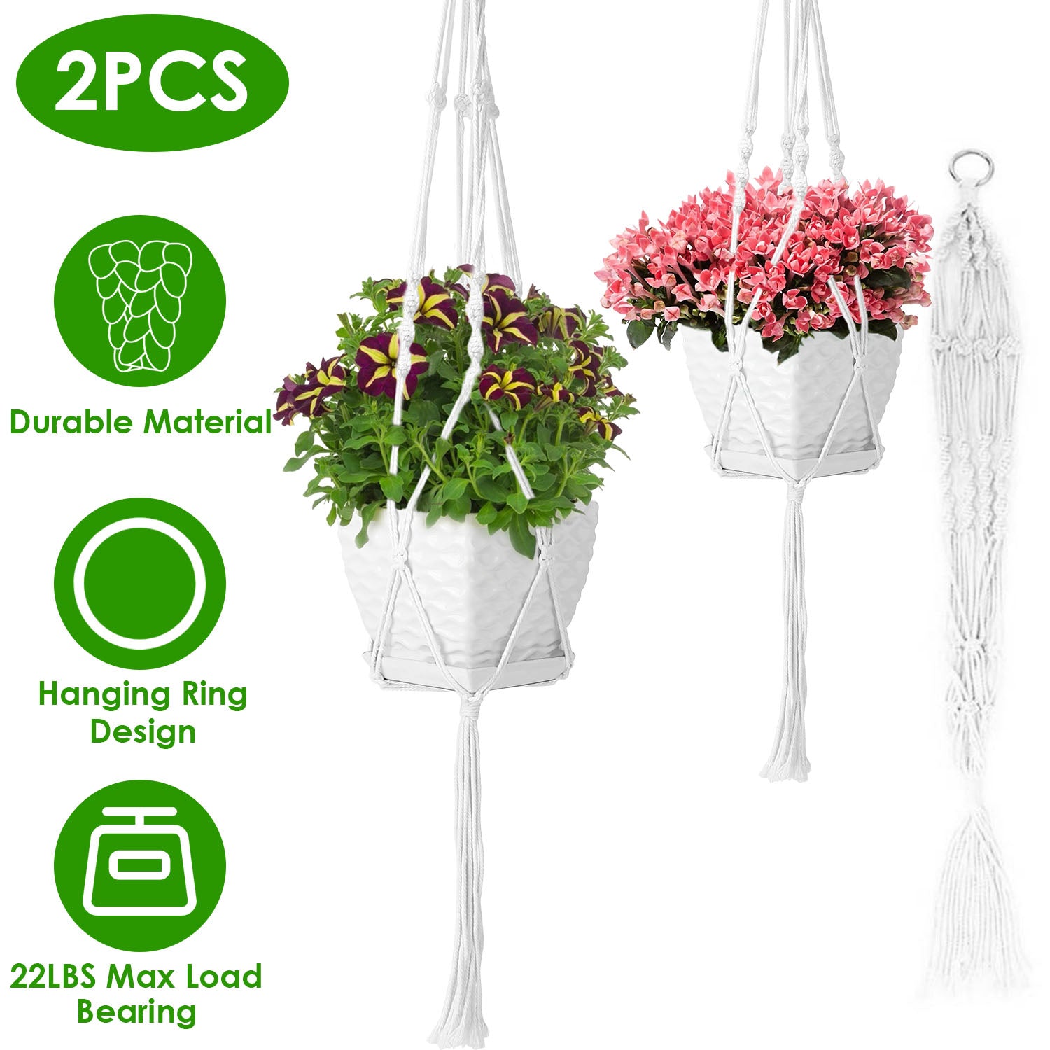 2-Piece: Plant Hanger Flowerpot Net Bag Cheap Sale Brand New Unisex