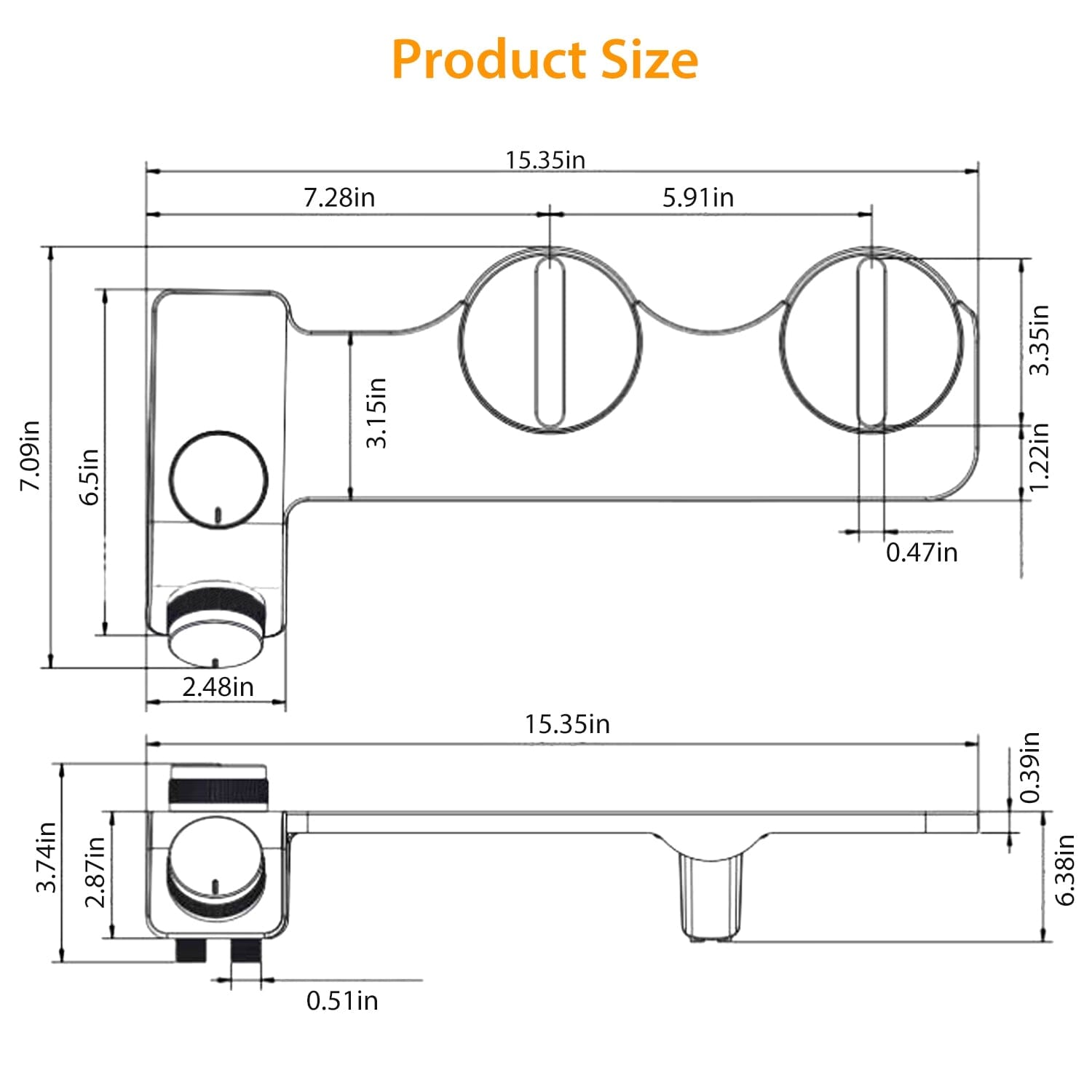 Bidet Attachment Non-Electric Fresh Water Sprayer with Self Cleaning Dual Nozzle Cheap Pice Outlet