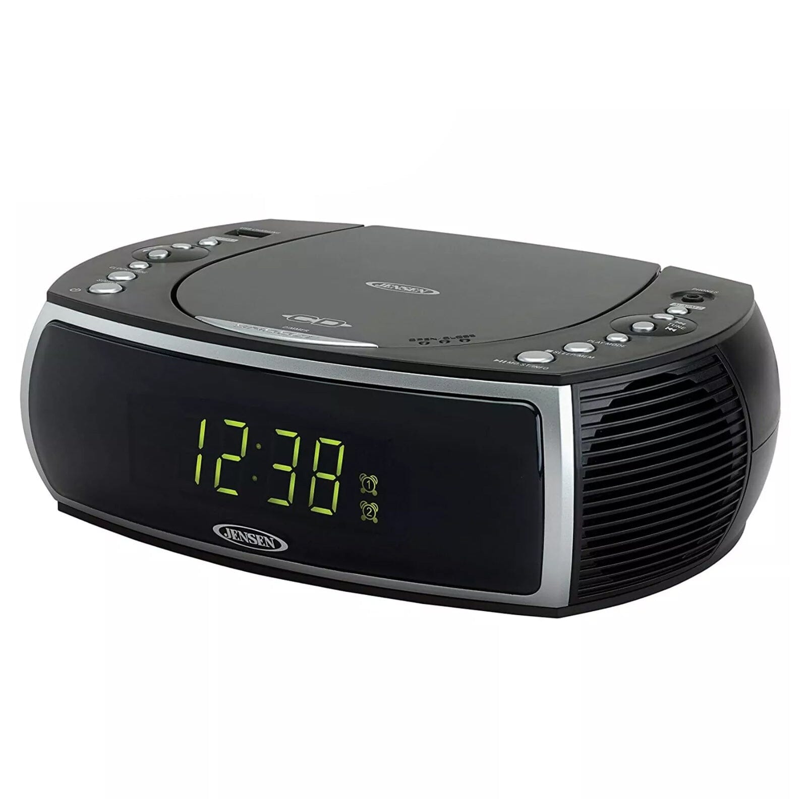 Jensen JCR-322 Modern Home CD Tabletop AM/FM Radio CD Player Dual Alarm Clock (Refurbished) Free Shipping Best Seller