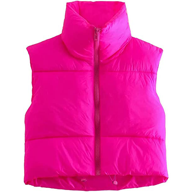 Women's Winter Crop Vest Lightweight Sleeveless Warm Outerwear Puffer Vest Padded Gilet Buy Cheap Manchester