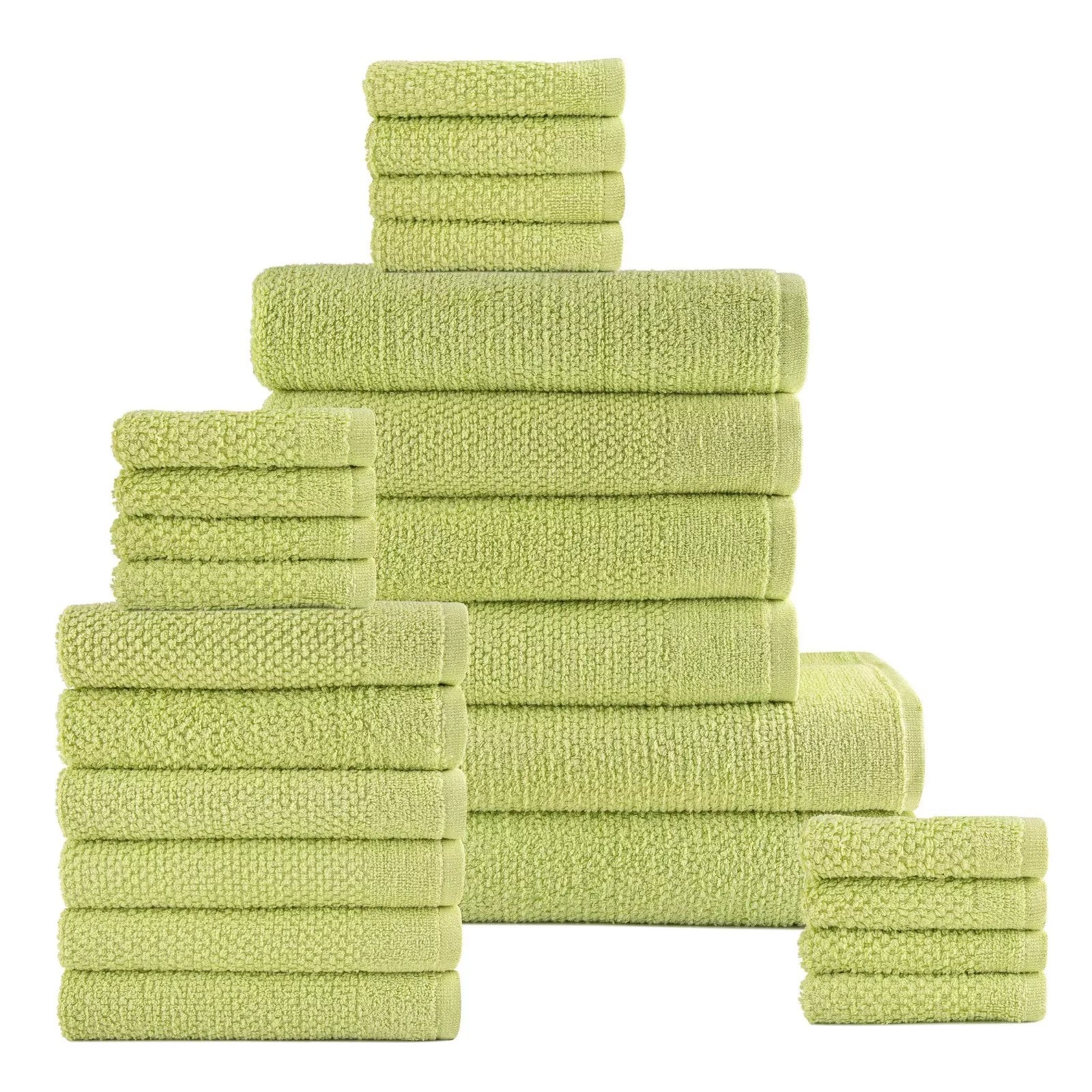 24-Piece Set: Dan River Popcorn Cotton Bath Towel Set Cheap Sale Fashionable