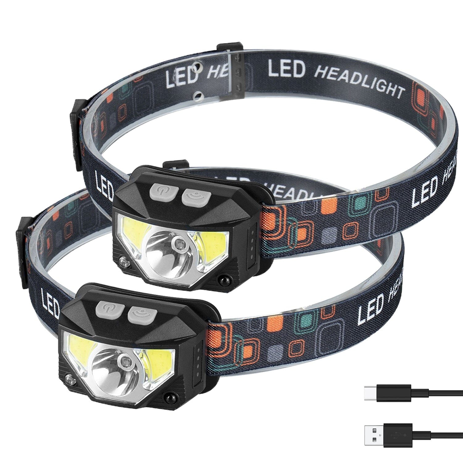 2-Pack: Rechargeable Motion Sensor Headlamp 6 Light Modes Headlight Clearance Footlocker Finishline